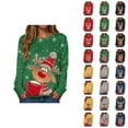 thumbnail image 1 of Christmas Reindeer Sweatshirts for Women 2025 Long Sleeve Crewneck Snowflake Cute Deer Graphic Sweatshirt Pullover Tops, 1 of 5