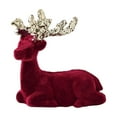 thumbnail image 1 of Christmas Reindeer Tabletop, Red Flocking Deer Hanging Decorations, Indoor Decorative Ornaments for Kitchen Mantle Shelf Office Home Decorations, 1 of 8