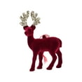 thumbnail image 1 of Christmas Reindeer Tabletop, Red Flocking Deer Hanging Decorations, Indoor Decorative Ornaments for Kitchen Mantle Shelf Office Home Decorations, 1 of 8