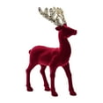 thumbnail image 1 of Christmas Reindeer Tabletop Red Flocking Standing Deer Decorations, Indoor Decorative Ornaments for Kitchen Mantle Shelf Office Home Décor Deer Statue Plush Christmas Decor, 1 of 6