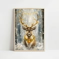 thumbnail image 1 of Christmas Reindeer Wall Art, Winter Forest Deer Printable, Holiday Decor with Lights, Snowy Woodland Scene, Festive Home Art, 12x18 UNFRAMED, 1 of 3
