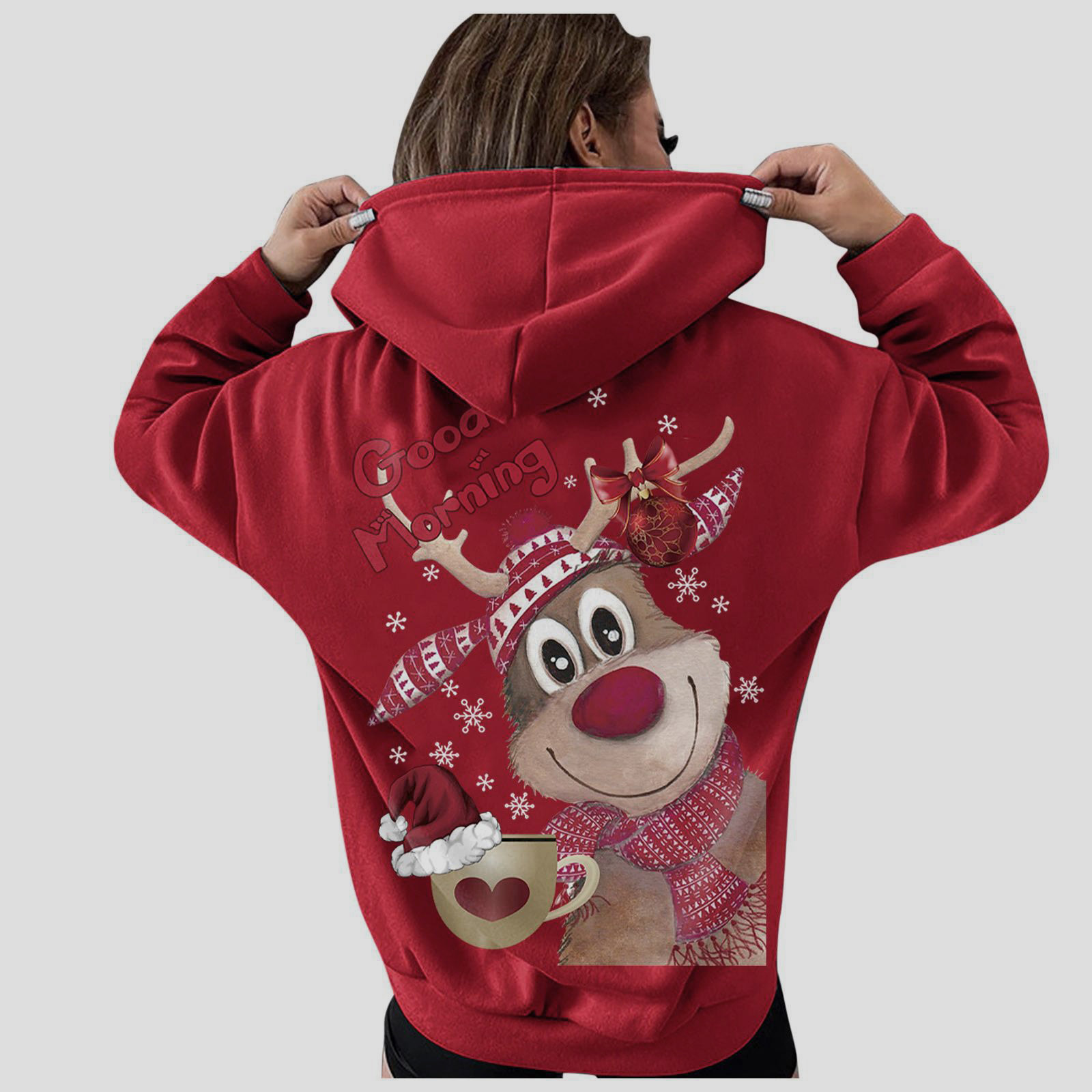 Print Bamboo Coverall with Zipper - Mountain View Reindeer main image 0