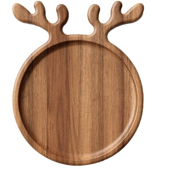 Christmas Reindeer Wood Serving Platters Wooden Trays Side Dish Serving Trays Tabletop Serving Platters,Christmas Table Decorations Supplies