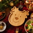 thumbnail image 1 of Christmas Reindeer Wooden Platter Tray, Handcrafted Solid Wood Serving Board for Appetizer Cheese Fruit, Festive Tabletop Decor for Family Dinner Party & Daily Kitchen Use,1Pcs, 1 of 7