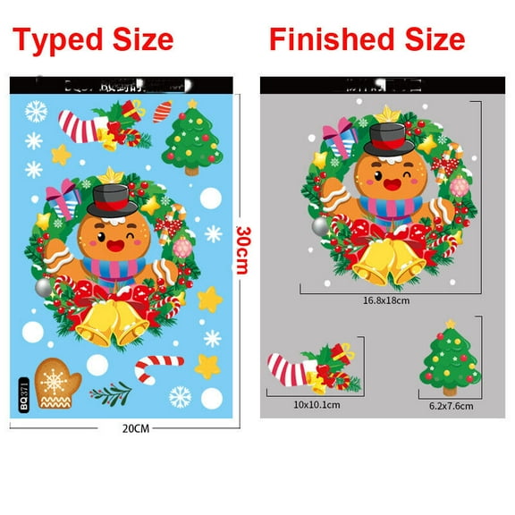 Christmas Removable Window Stickers Xmas Santa Art Decal Wall Home Shop Decor