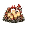 thumbnail image 1 of Christmas Resin Cardinal Figurine Decoration, Lighted Holiday Tabletop Decor with Branch Arch and Berries, 1 of 3