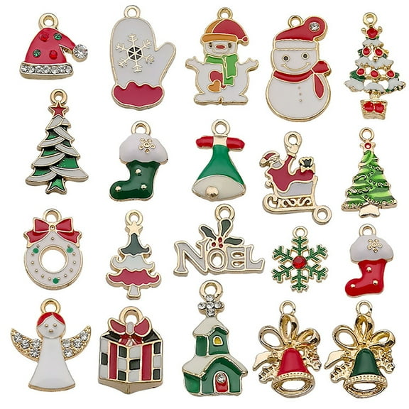 Christmas Resin Charms for Crafts,20 Pcs Flatback Slime Charm Beads Miniature Ornaments for Christmas Embellishments,Craft Supplies and Mini Christmas Decorations