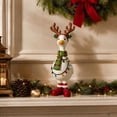 thumbnail image 1 of Christmas Resin Duck Statue With Reindeer Antlers And Light String Scarf, Tabletop Xmas Home Decor, 1 of 6