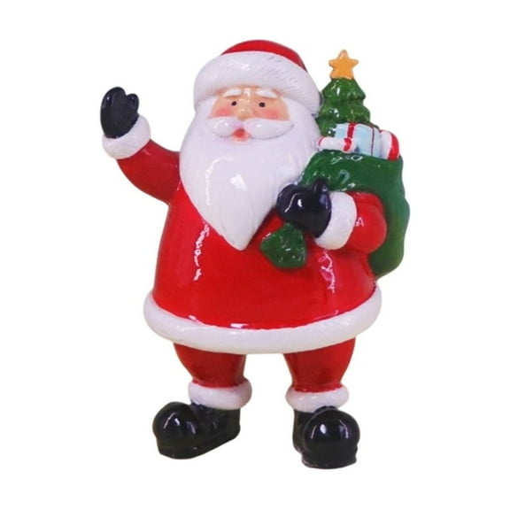 Christmas Resin Elder Figurine – Santa Statue for Home, Tabletop, Living Room or TV Cabinet Decoration – Holiday Collectible Ornament Gift