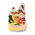 thumbnail image 1 of Christmas Resin Gingerbread House, Christmas Village Figurine, Lighted Santa Claus Snowman Ornaments with Music and LED Lights, Small Collectable Holiday Decoration for Home and Kids, 1 of 6