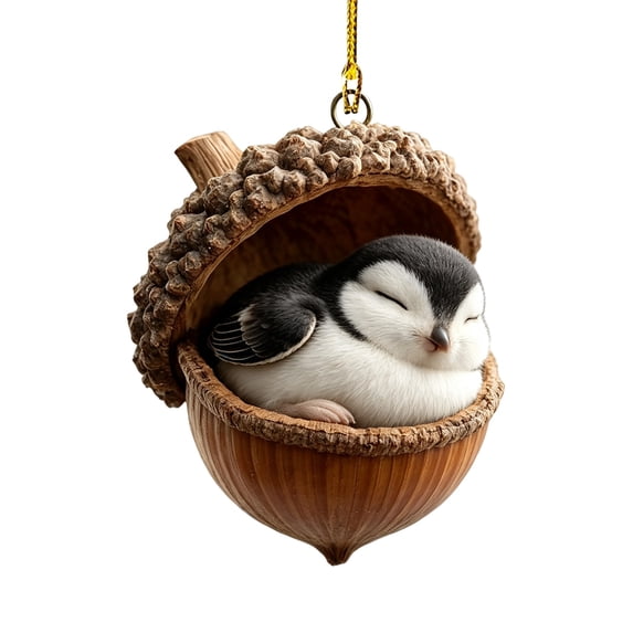Christmas Resin Hanging Ornaments ,Cute Forest Animal Ornaments 2D Funny Woodland Wildlife Tree Ornaments for Xmas Tree Decorations Fall Holiday Indoor Party Decor