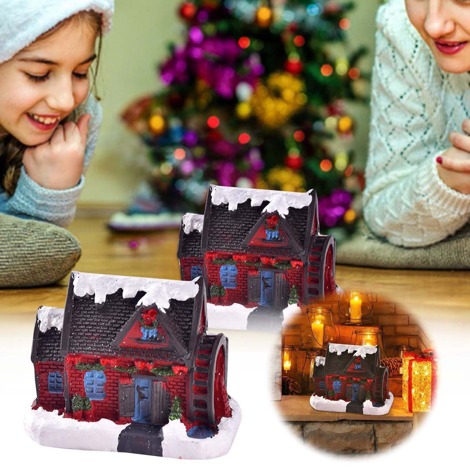 Christmas Resin LED Lighted Christmas Village For Christmas Tree Home