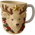 thumbnail image 1 of Christmas Resin Mug Stainless Steel Liner Festive Tree Reindeer Insulated Coffee Tea Cup Set Holiday Drinkware Detailed Handcrafted Durable Secure Grip Easy Clean Kitchen Gift, 1 of 4