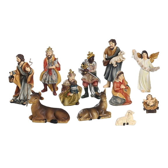 Christmas Resin Nativity Scene Figurines Set Birth of Statue Ornaments