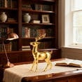 thumbnail image 1 of Christmas Resin Reindeer Figurines Clearance Small Gold Deer Decorative Statues Resting Deer Sculptures for Indoor Home Decor Tabletop Cabinet Desktop Office, 1 of 3