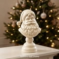 thumbnail image 1 of Christmas Resin Santa Claus Bust Statue, Vintage White Matte Santa Head Figurine with Pedestal, Christmas Tabletop Decor for Mantel Shelf Home Display, 5.9in, 1 of 8
