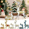 thumbnail image 1 of Christmas Resin Sitting Standing Deer Statue Reindeer Figurines Deer Decorations for Home Indoor Rustic Christmas Home Decor Statue Small Reindeer Sculpture,Silver,2pcs, 1 of 6