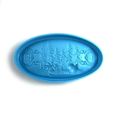 Christmas Resin Tray Molds Bowknot Bell Tree Pattern Silicone Mold Oval Shape Servering Tray Resin Mold DIY Craft Tool