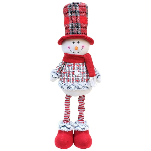 Sandistore Cuddly Puppy Plush Christmas Retractable Snowman Standing Doll Gift Santa Plush Toy Adjustable Height*1pcs