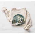 thumbnail image 1 of Christmas Retro 90's Winter Cabin Snowman Northern Lights Wilderness Sweatshirt - Sizes S-5XL ,Art Print JSC, 1 of 5