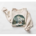 thumbnail image 1 of Christmas Retro 90's Winter Cabin Snowman Northern Lights Wilderness Sweatshirt - Sizes S-5XL ,Art Print JSC, 1 of 5