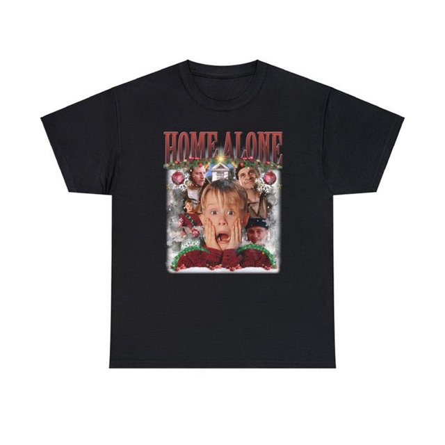 Christmas . Retro Home Alone Unsiex . 2024 Cotton Crewneck Fitted for