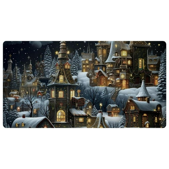 Christmas Retro Kitchen Mat, Kitchen Rug, Comfort Standing Desk Mat, Kitchen Floor Mat Non-Skid & Washable for Home, Office