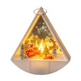 thumbnail image 1 of Christmas Retro Night Light, Mini Triangle Lantern for Indoor Window Tabletop Mantel and Holiday Party Decor, Festive Gift Idea for Home, 1 of 3