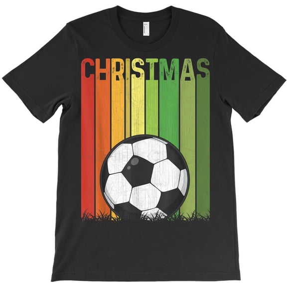Christmas Retro Soccer Funny Cute Group Matching Xmas Holiday Graphic H4988 T-Shirt, for Men and Women, Up to Size 5XL