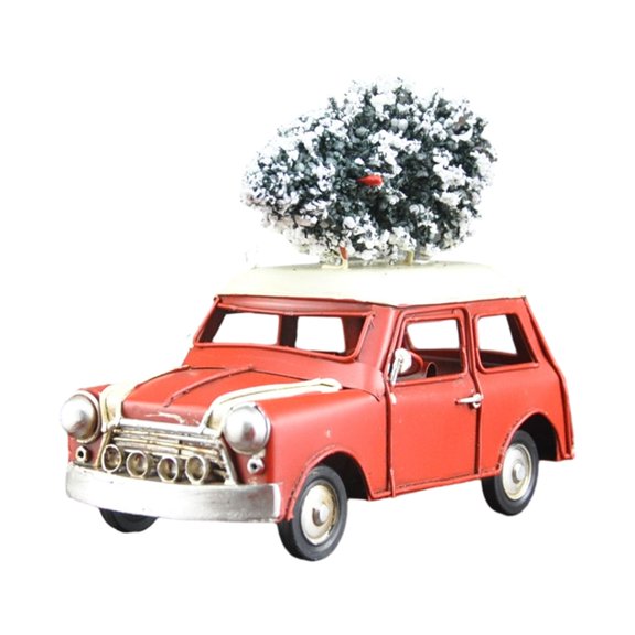 Christmas Retro Truck with Tree for Dinning Table Centerpiece Bedside Table small