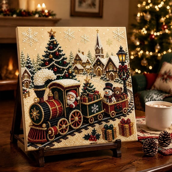 Christmas Rhinestone Bead Art Set, Pearl Craft Kit for Holiday Crafting ...