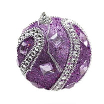 Christmas Rhinestone Glitter Baubles Balls Xmas Tree Ornaments Sets,Christmas Tree Decorations Dipped In Powder Xmas Bulbs Decorations Ornaments Sets for Christmas Tree New Year,Purple,1 Pcs,3.1",8cm