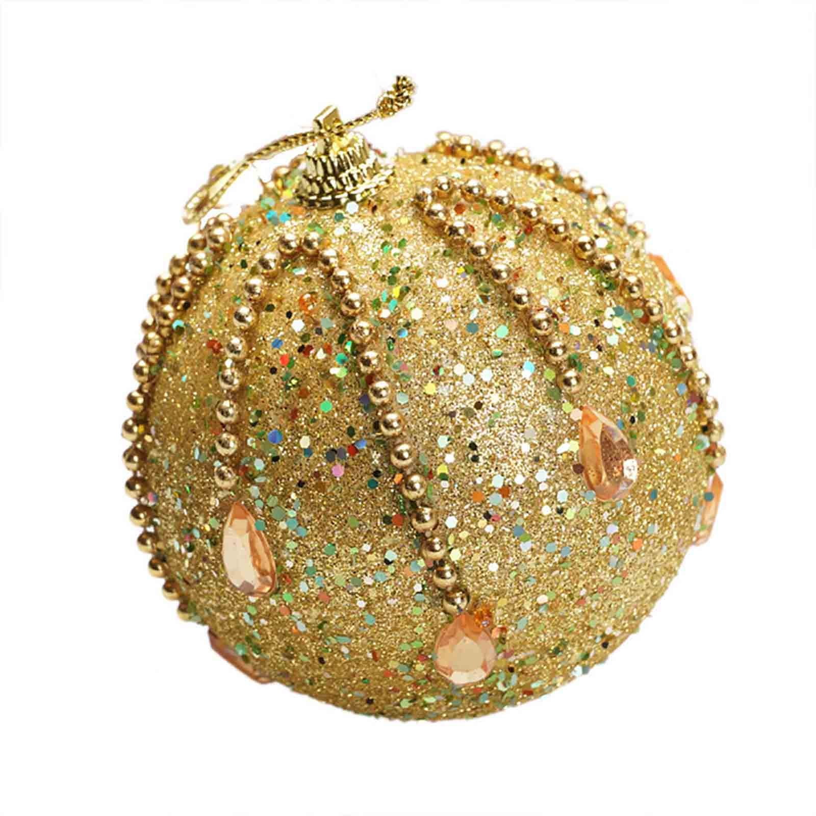 Christmas Rhinestone Glitter Baubles Xmas Tree Ornament Decoration 8CM