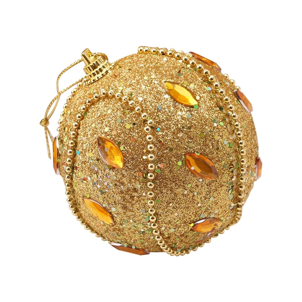 Christmas Rhinestone Glitter Baubles Xmas Tree Ornament Decoration 8CM