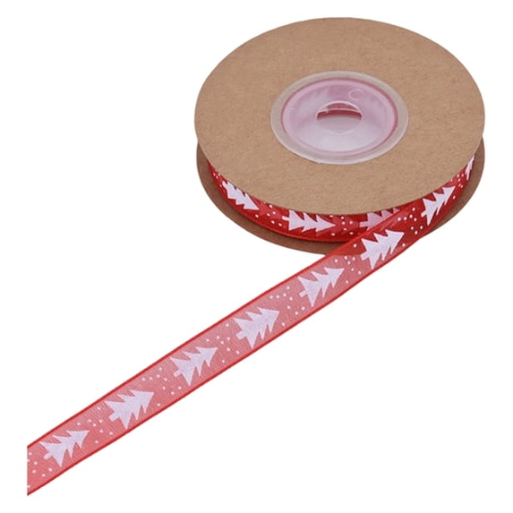 Christmas Ribbon,10 Yards Christmas Tree Pattern Ribbon Christmas Ribbon,Thin Christmas Ribbon,Xmas Wrapping Ribbons for Gift Wrapping,Christmas Tree Decor,Wreath Bows Craft,Xmas Decor,Z-Red-1cm