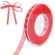 Christmas Ribbon, 22 Yards Red Sheer Organza Ribbon, Xmas Ribbon for Christmas DIY Crafts, Wrapping, Home Decorations
