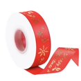 thumbnail image 1 of Christmas Ribbon 75.46Ft Merry Christmas Satin Ribbon with Gold Snowflake Pattern for Holiday Gift Wrapping Xmas Tree Garland Wreath Decorations Ribbon for DIY Craft Party Supplies, 1 of 4