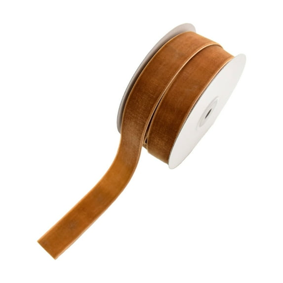Christmas Ribbon,Brown Velvet Ribbon,Single Thin Thin Velvet Ribbon for Gift Wrapping,Light Brown Ribbon for Christmas Decoration,Gift Wrapping Bow Making,Hair Bows,Handmade Cafts,Home Decor(Brown1)