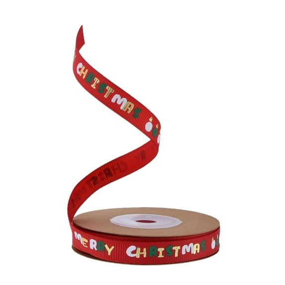 Christmas Ribbon Cute for Gift Packaging Christmas Patterned Wrapping Ribbon Style F