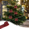 thumbnail image 1 of Christmas Ribbon, DIY Christmas Tree Decoration, Imitation Linen Webbing for Wrapping Crafts, Plastic Plaid Ribbon 600cm Long for Holiday Home and Party Decor, 1 of 7