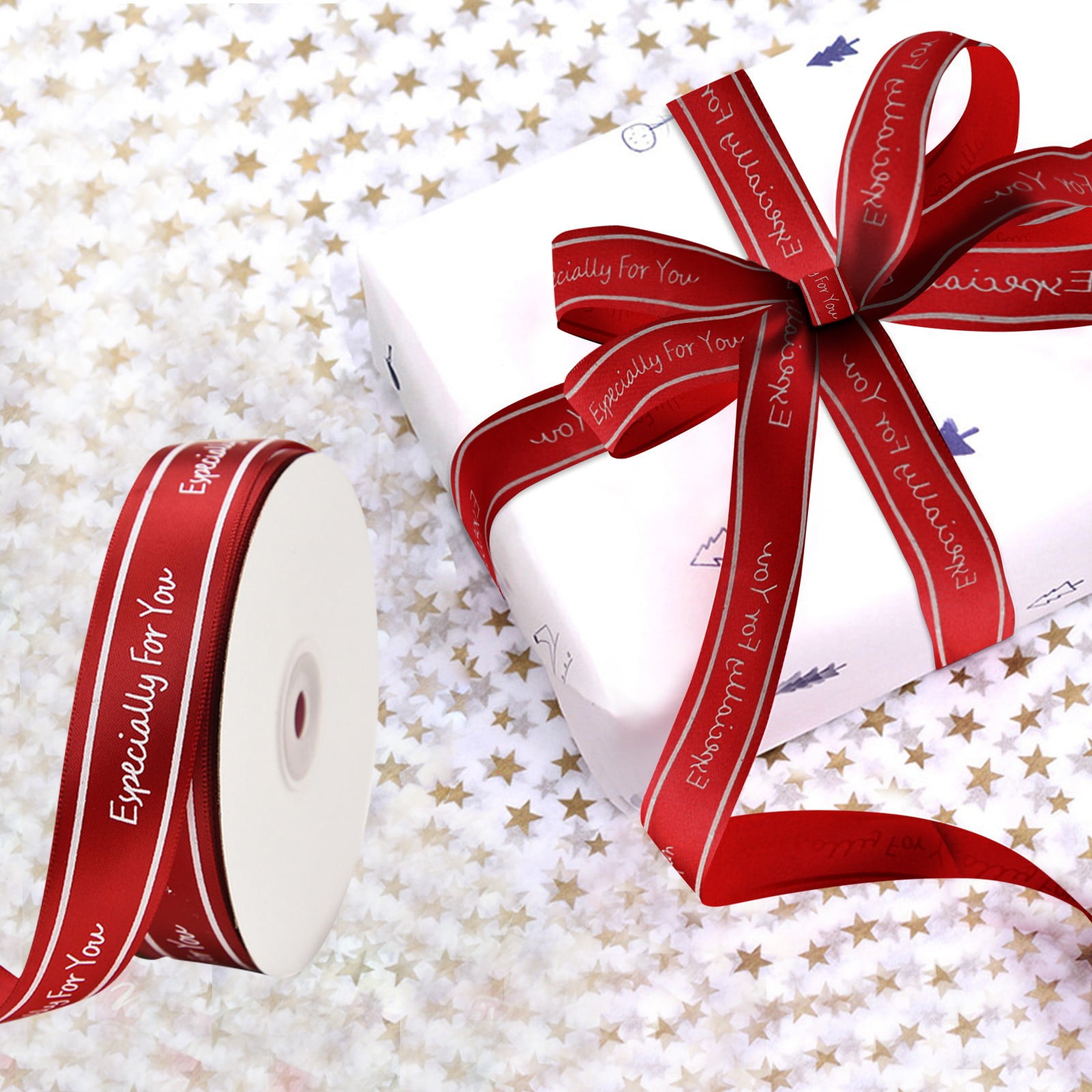 Christmas Ribbon Gift Ribbon DIY Ribbon Gift Decoration 0.98×50 Yards ...