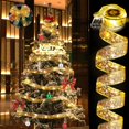 thumbnail image 1 of Christmas Ribbon Lights 32.8ft/10m (2X16.4ft) 100 LED Lights Christmas Tree Xmas Lights Battery Operated Copper Wire Ribbon Bows Fairy String Lights for New Year Party Weddings Christmas Tree Decor, 1 of 5