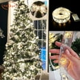 thumbnail image 1 of Christmas Ribbon Lights 40 LED Battery Copper Wired Ribbon Bows String Fairy Lights for New Year Party Weddings Christmas Tree Decorations 13.3ft, 1 of 10