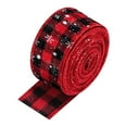 thumbnail image 1 of Christmas Ribbon, Plaid Ribbon, Red Snowflake Printed Bowknot Ribbon, 5cm Wide 6m Long Linen Material Decorative Craft Gift Wrap Ribbon, 1 of 7