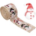 thumbnail image 1 of Christmas Ribbon - Ribbons for Crafting | Wired Christmas Ribbons | Snowman Strap for Crafts | Party Ornament | String Burlap Decorative 5.46 Yard for Homecoming Hair Flower Birthday Party Tree, 1 of 9