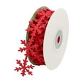 thumbnail image 1 of Christmas Ribbon, Snowflake Ribbon, Embossed Holiday Gift Wrapping Ribbon for Christmas Tree Decoration, Red Green White Non Woven Fabric Ribbon 196.85 Inches Long, 1 of 7