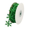 thumbnail image 1 of Christmas Ribbon, Snowflake Ribbon, Embossed Holiday Gift Wrapping Ribbon for Christmas Tree Decoration, Red Green White Non Woven Fabric Ribbon 196.85 Inches Long, 1 of 7