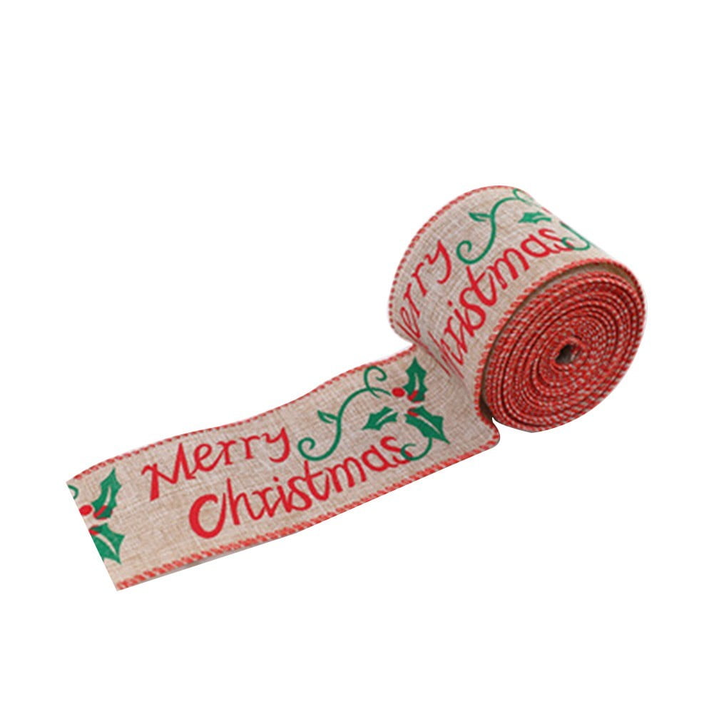 Christmas Ribbon Snowflake Xmas Tree Pattern Diy Bowknot Gift Box Strap ...