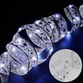 thumbnail image 1 of Christmas Ribbon String Lights – 10ft 30 Gold Stamping Double-Layer Decorative LED Light String for Tree, Wreath, Fireplace, Gift Wrapping and Holiday Decor, 1 of 4