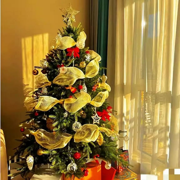 Christmas Ribbon Tree Decoration Mesh Tulle Roll Christmas Flower Wreath Mesh DIY Christmas Decor For Home Xmas Gifts DIY New Year